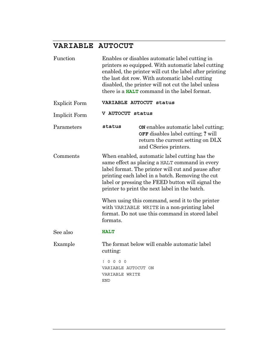 Variable autocut | CognitiveTPG DLXi User Manual | Page 183 / 326