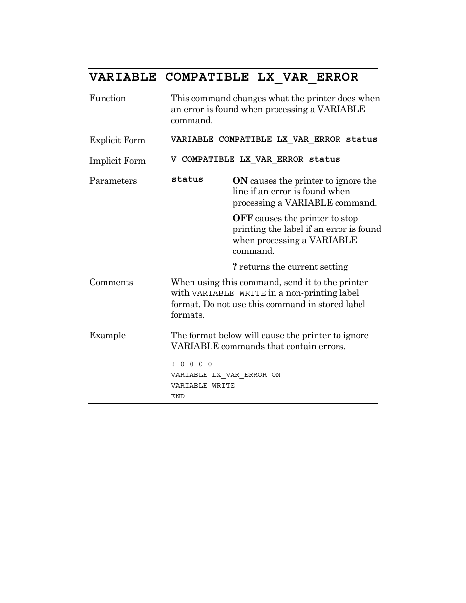 Variable compatible lx_var_error | CognitiveTPG DLXi User Manual | Page 196 / 326