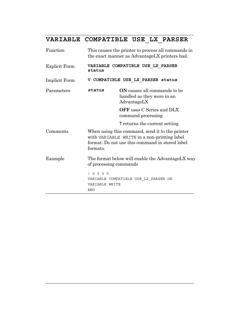 Variable compatible use_lx_parser | CognitiveTPG DLXi User Manual | Page 200 / 326