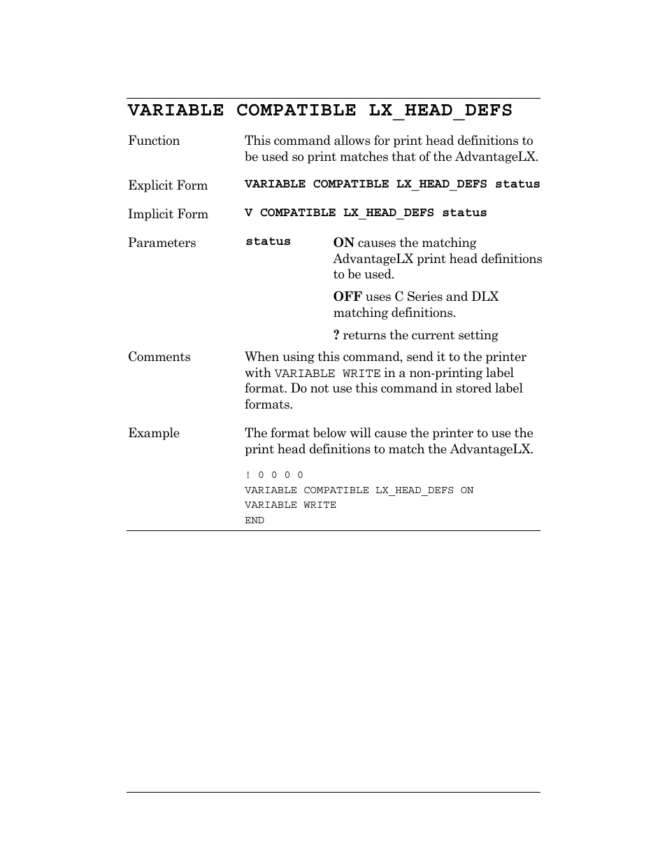 Variable compatible lx_head_defs | CognitiveTPG DLXi User Manual | Page 201 / 326