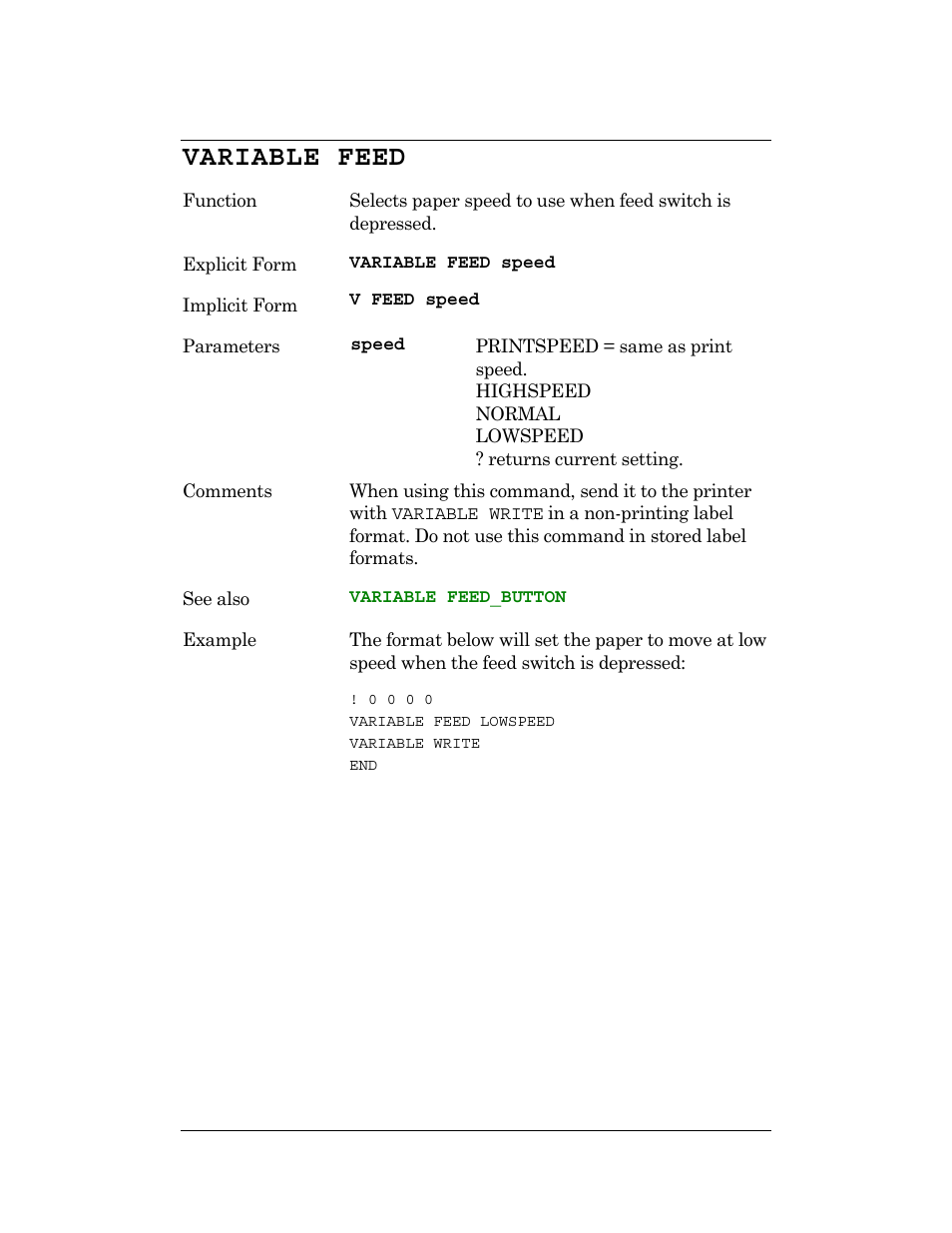Variable feed | CognitiveTPG DLXi User Manual | Page 209 / 326