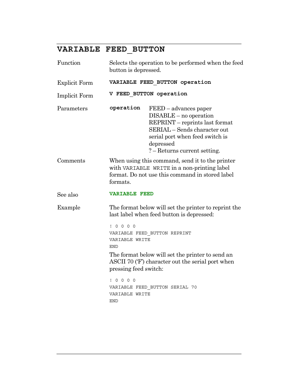 Variable feed_button | CognitiveTPG DLXi User Manual | Page 210 / 326