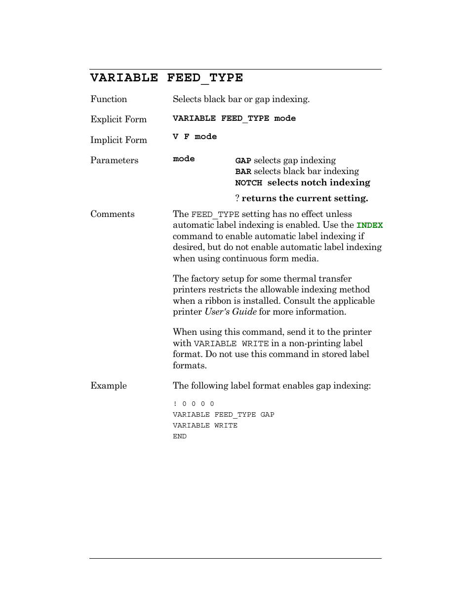 Variable feed_type | CognitiveTPG DLXi User Manual | Page 213 / 326