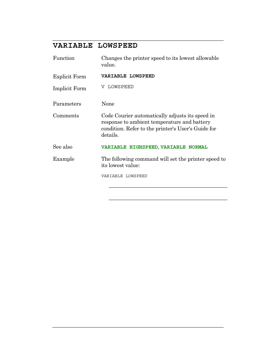 Variable lowspeed | CognitiveTPG DLXi User Manual | Page 226 / 326