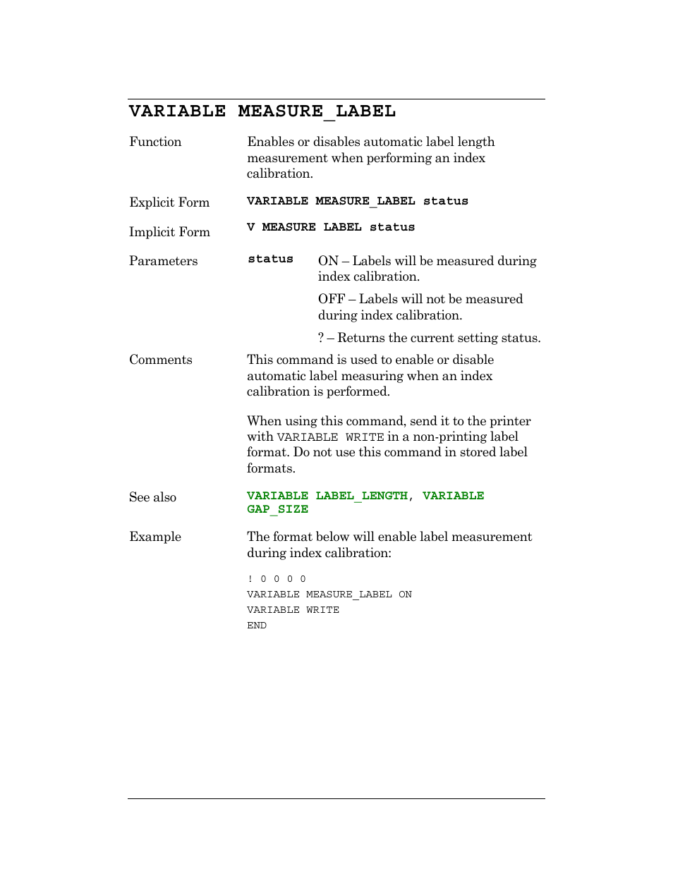 Variable measure_label, Variable measure_label, var | CognitiveTPG DLXi User Manual | Page 227 / 326