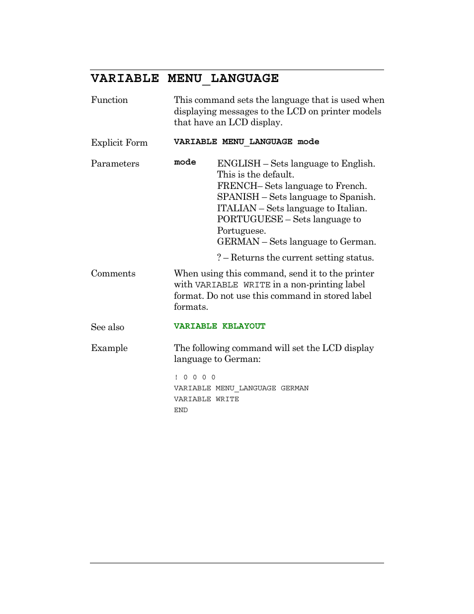 Variable menu_language | CognitiveTPG DLXi User Manual | Page 231 / 326