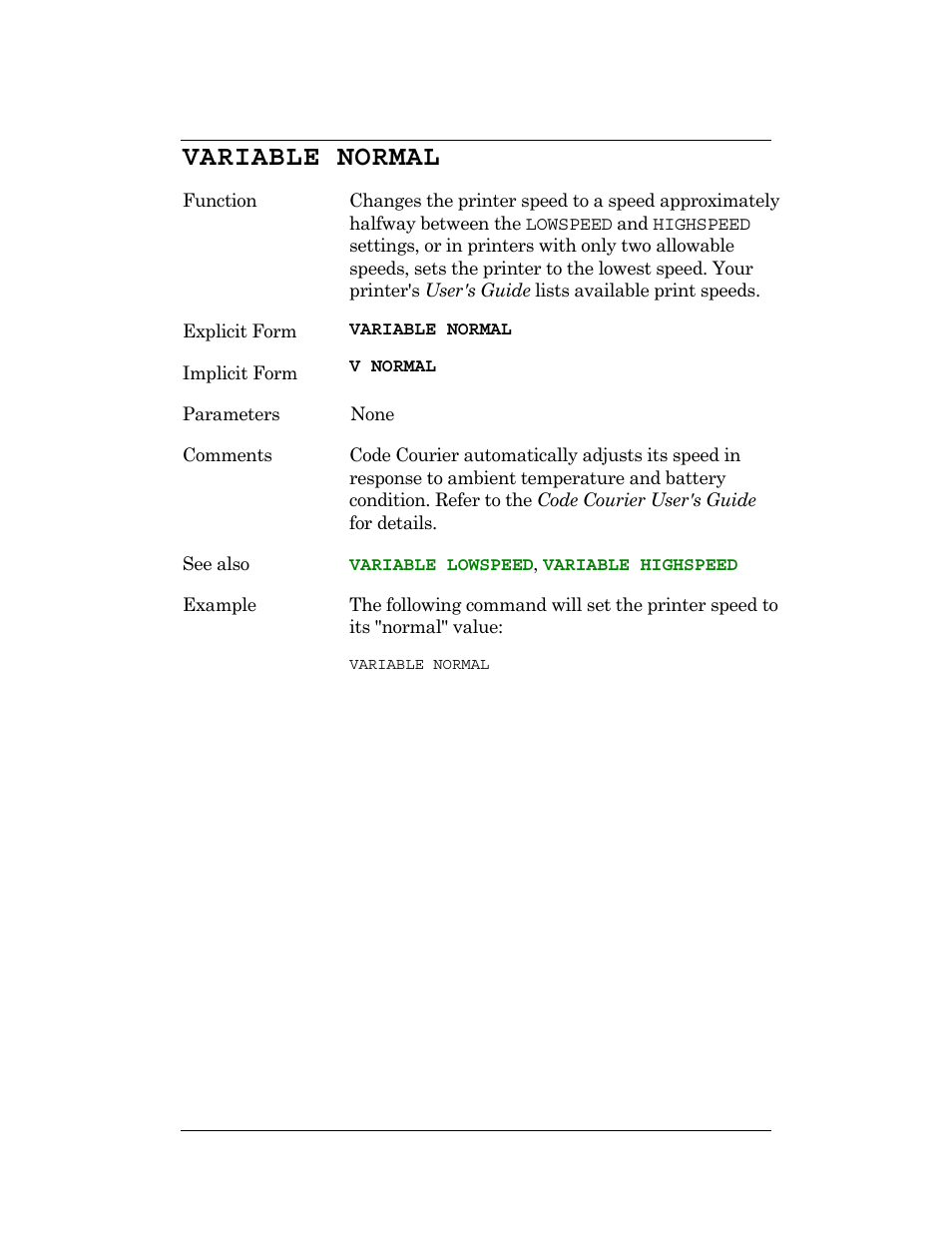 Variable normal | CognitiveTPG DLXi User Manual | Page 237 / 326