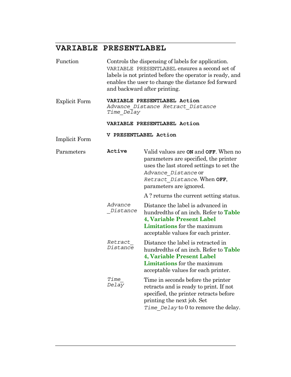 Variable presentlabel | CognitiveTPG DLXi User Manual | Page 243 / 326