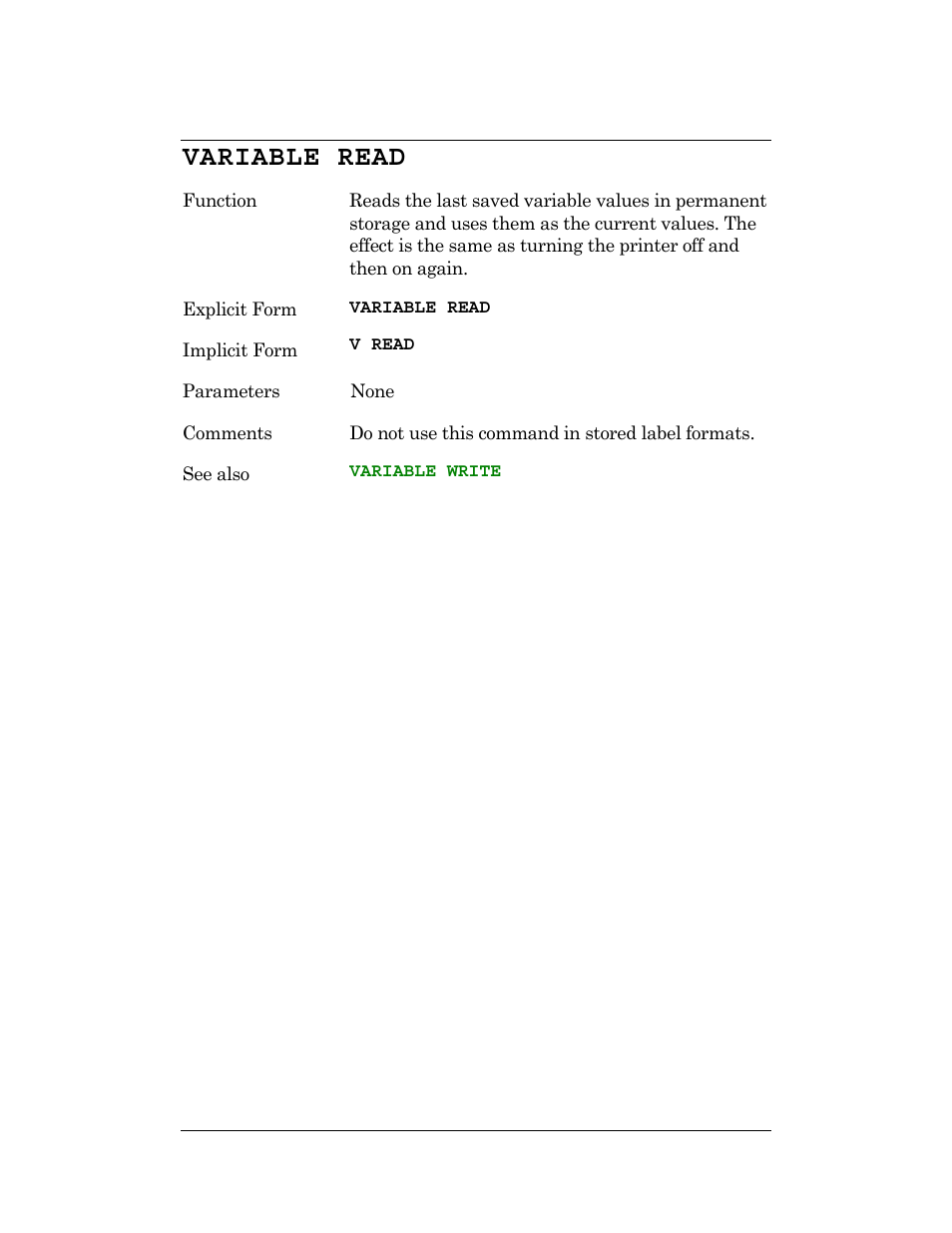 Variable read | CognitiveTPG DLXi User Manual | Page 248 / 326