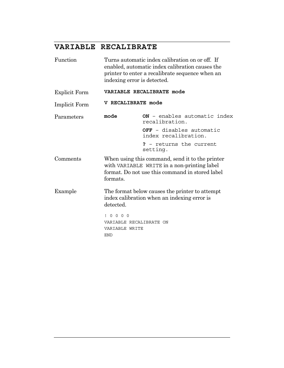 Variable recalibrate | CognitiveTPG DLXi User Manual | Page 249 / 326