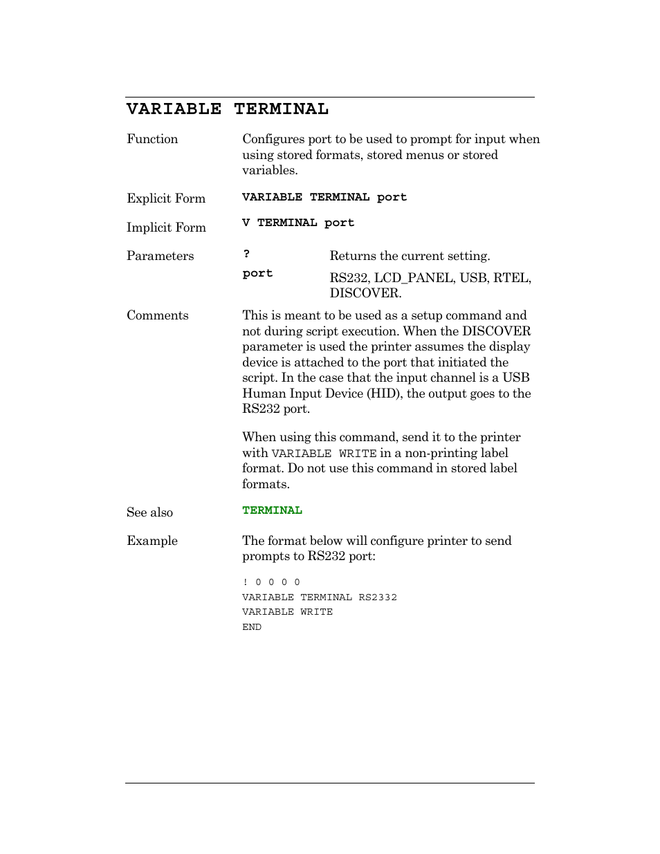Variable terminal | CognitiveTPG DLXi User Manual | Page 258 / 326