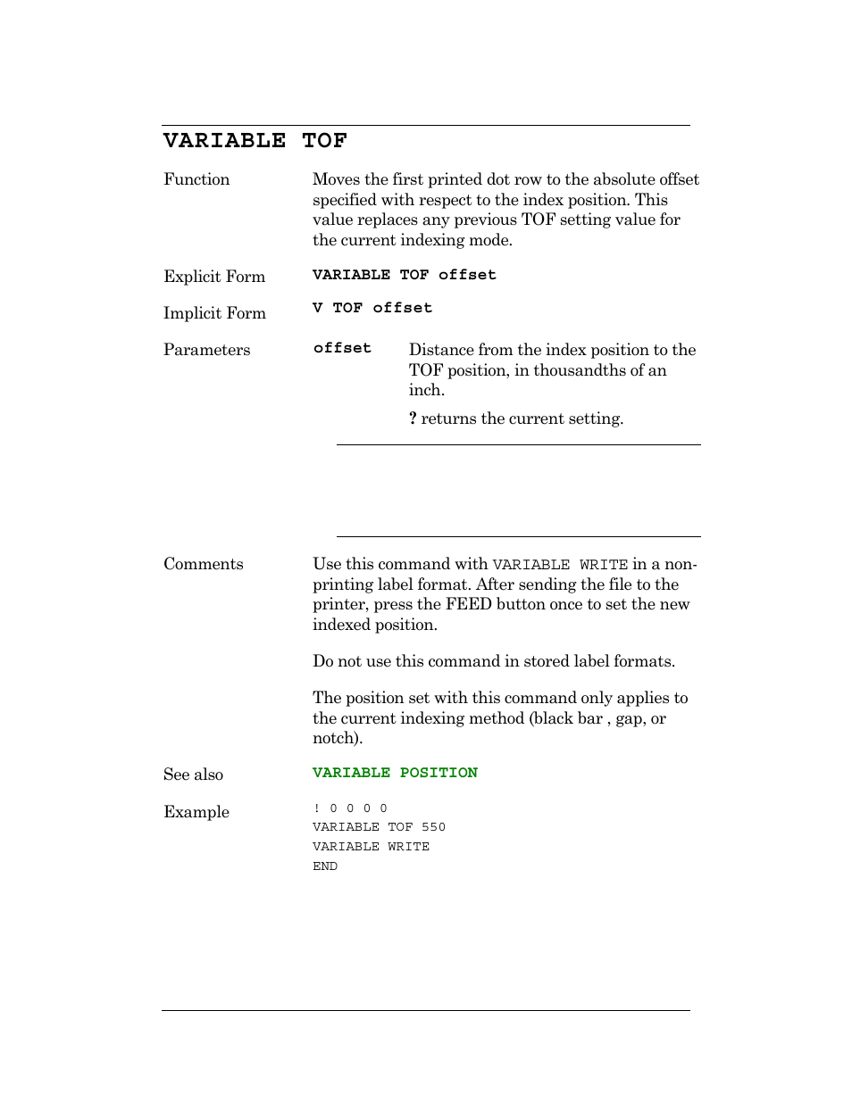 Variable tof | CognitiveTPG DLXi User Manual | Page 260 / 326