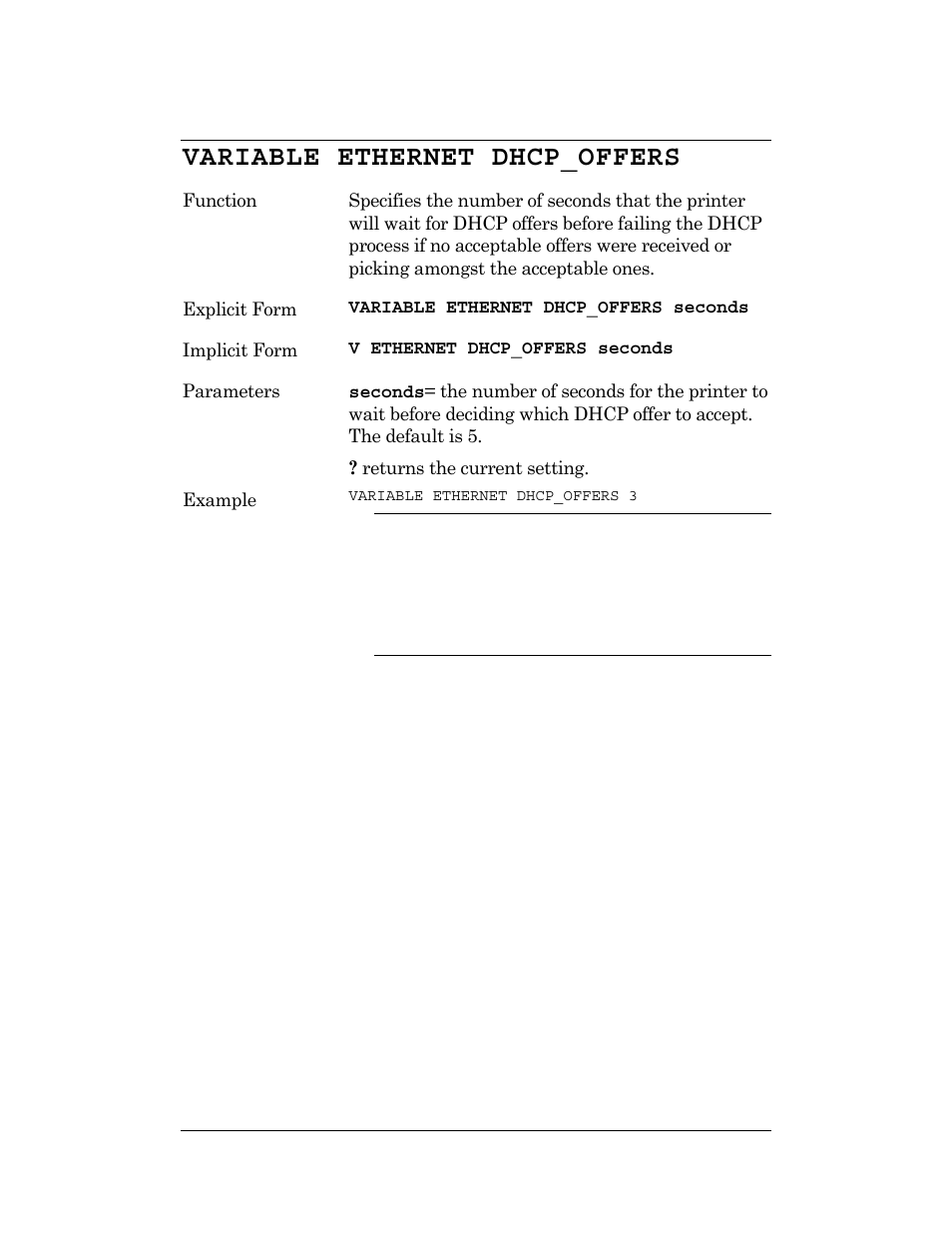 Variable ethernet dhcp_offers | CognitiveTPG DLXi User Manual | Page 288 / 326