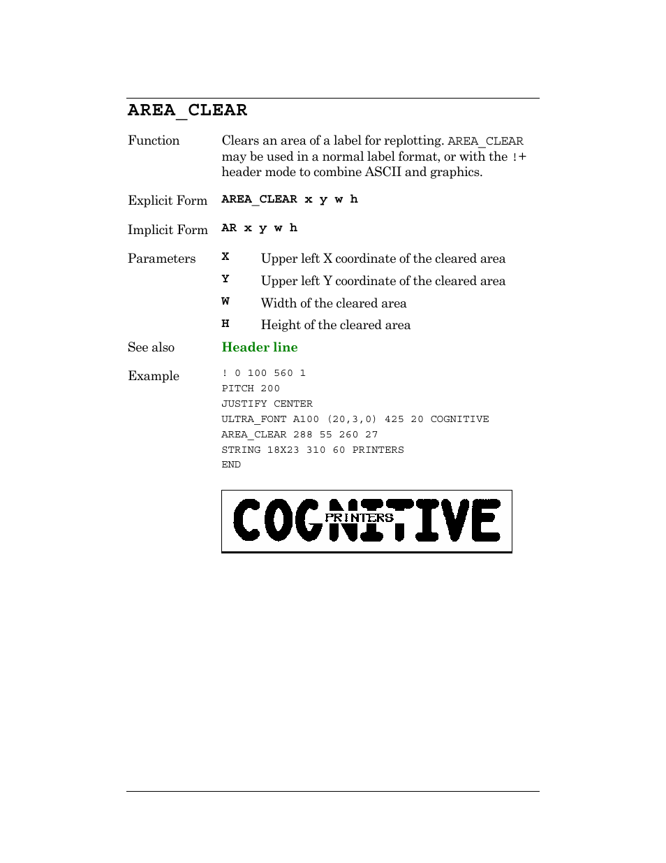Area_clear | CognitiveTPG DLXi User Manual | Page 33 / 326