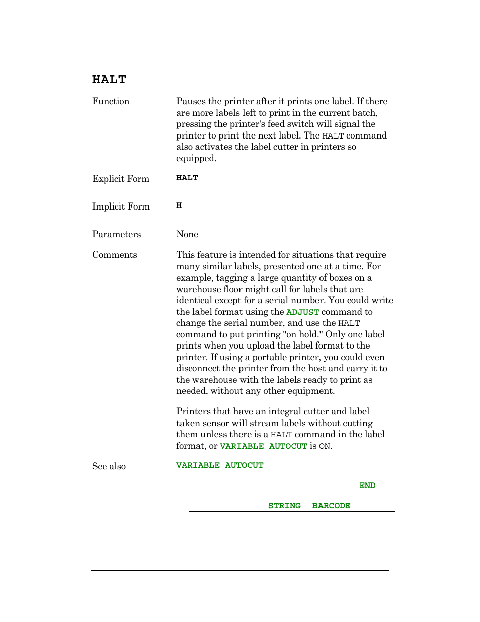 Halt | CognitiveTPG DLXi User Manual | Page 77 / 326
