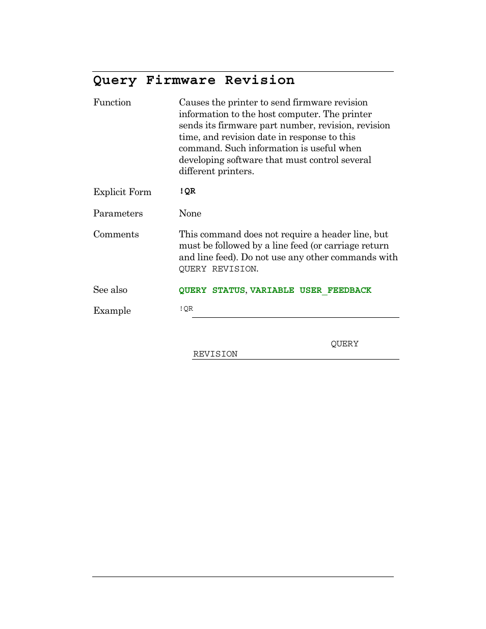 Query firmware revision, Query revision | CognitiveTPG DLXi User Manual | Page 94 / 326