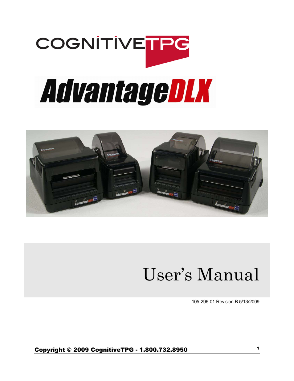 CognitiveTPG Advantage DLX User Manual | 27 pages