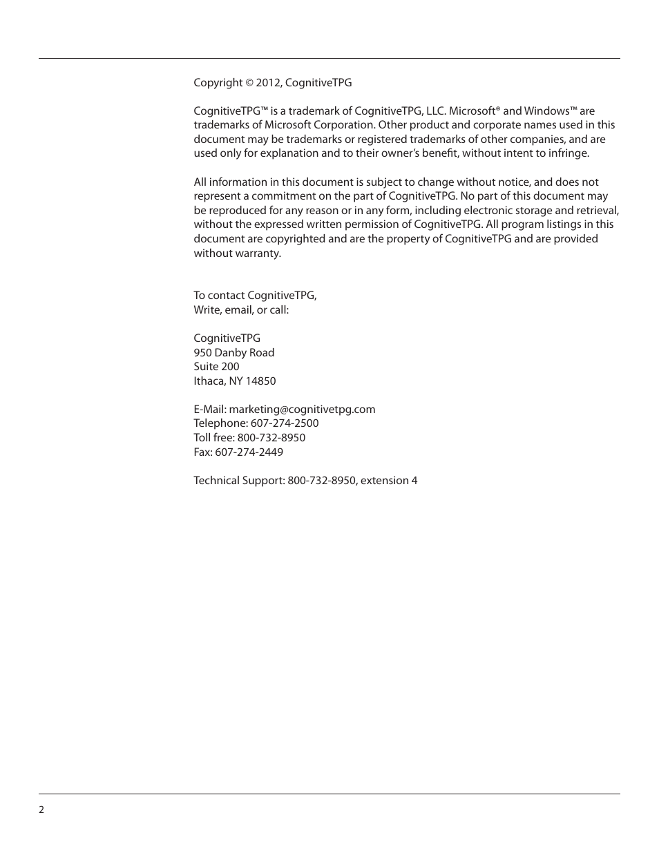 CognitiveTPG Advantage LX User Manual | Page 2 / 25