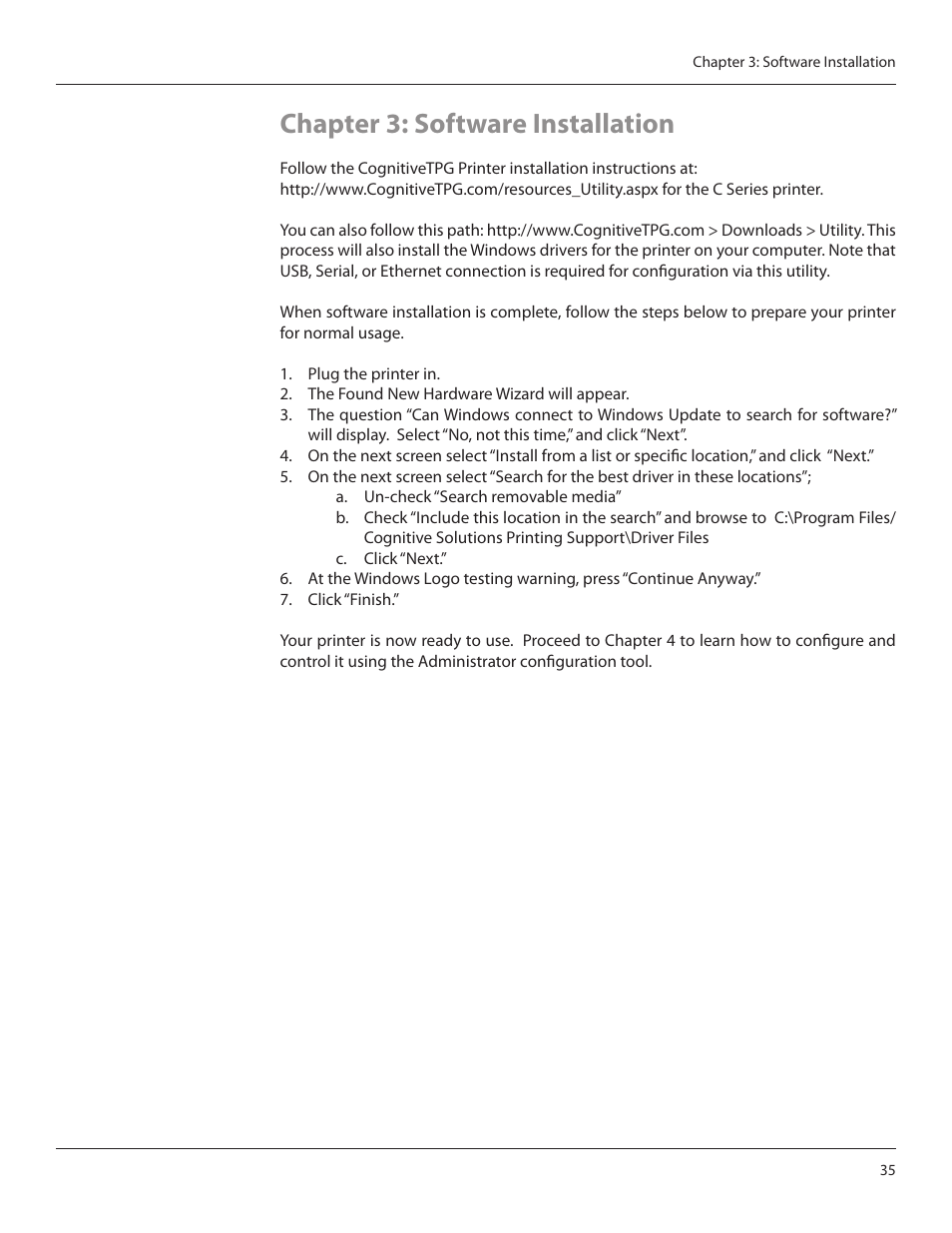 Chapter 3: software installation | CognitiveTPG CRx User Manual | Page 39 / 90