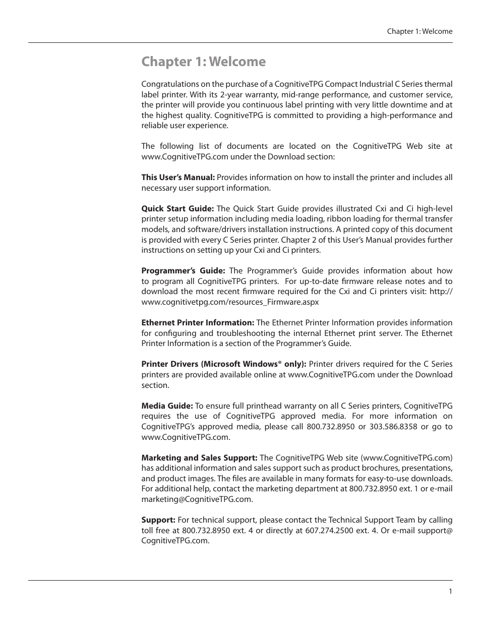 Chapter 1: welcome | CognitiveTPG CRx User Manual | Page 5 / 90