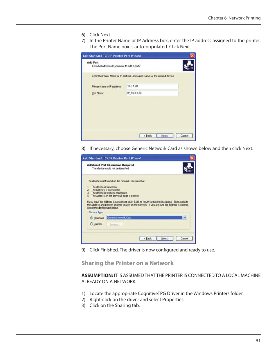 Sharing the printer on a network | CognitiveTPG CRx User Manual | Page 55 / 90
