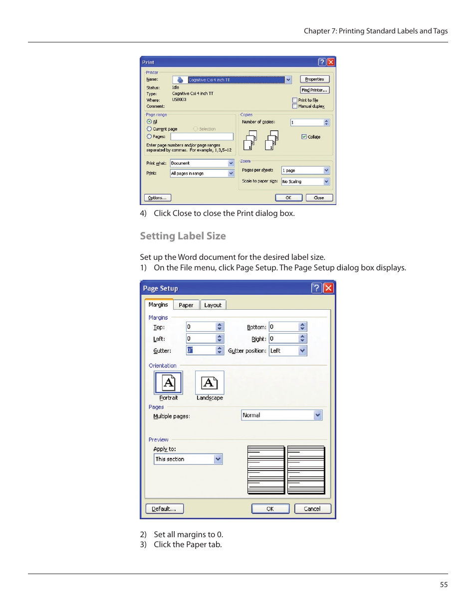 Setting label size | CognitiveTPG CRx User Manual | Page 59 / 90