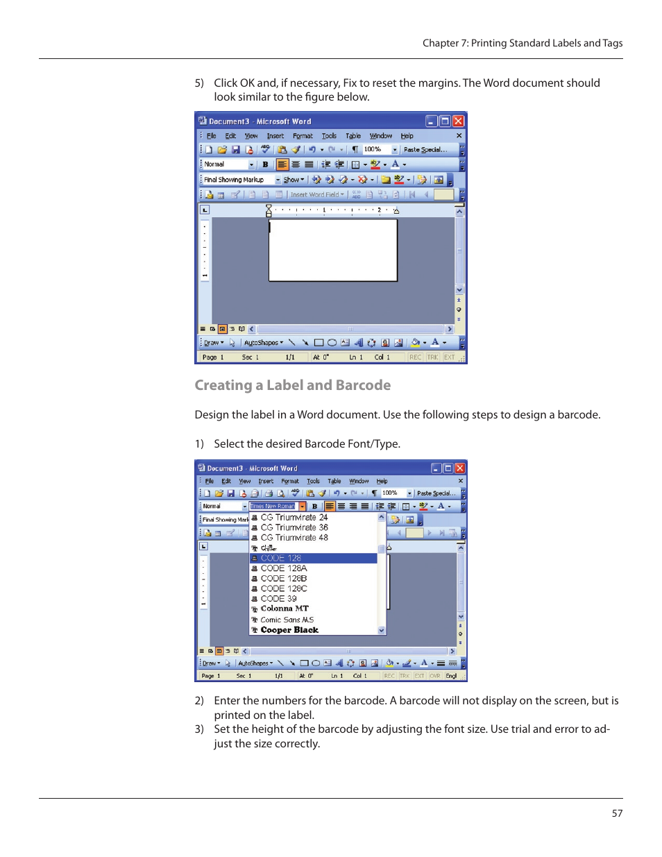 Creating a label and barcode | CognitiveTPG CRx User Manual | Page 61 / 90