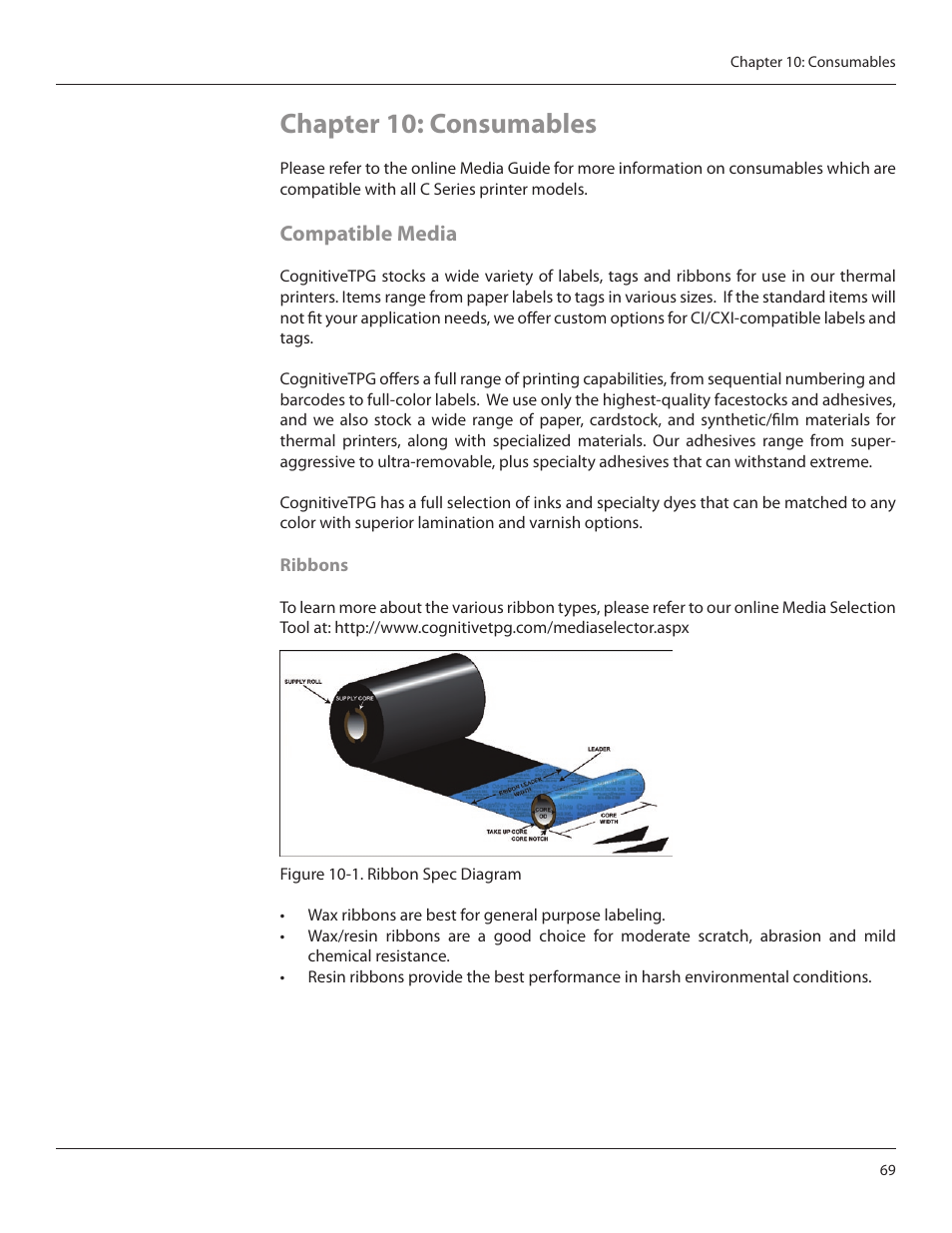 Chapter 10: consumables, Compatible media | CognitiveTPG CRx User Manual | Page 73 / 90