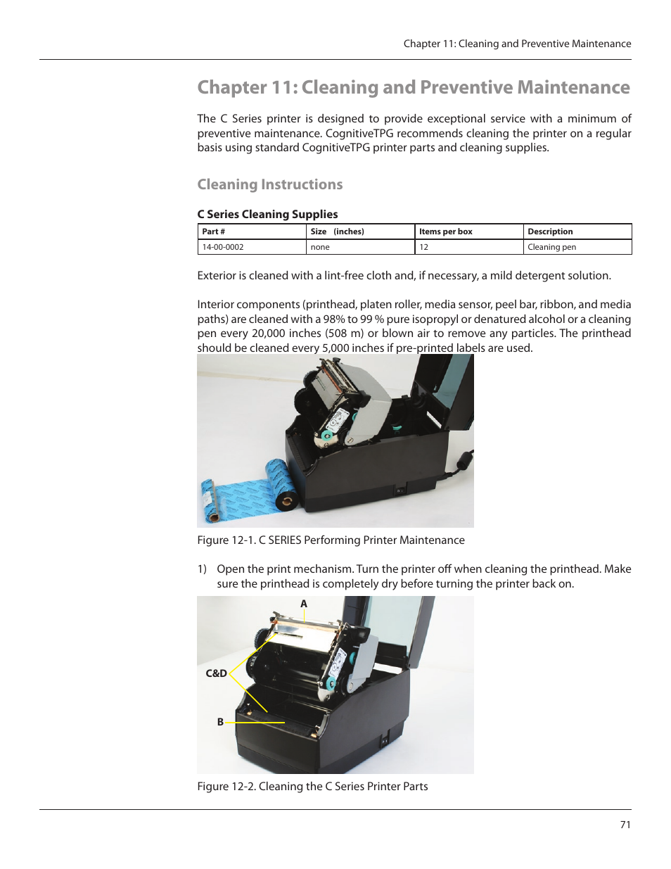 Chapter 11: cleaning and preventive maintenance, Cleaning instructions | CognitiveTPG CRx User Manual | Page 75 / 90