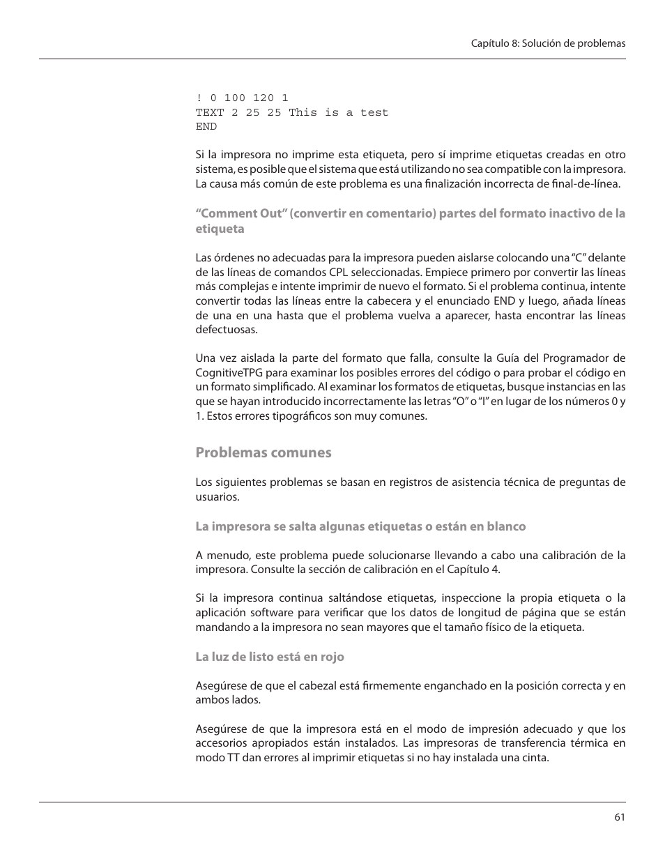 Problemas comunes | CognitiveTPG CRx User Manual | Page 65 / 92