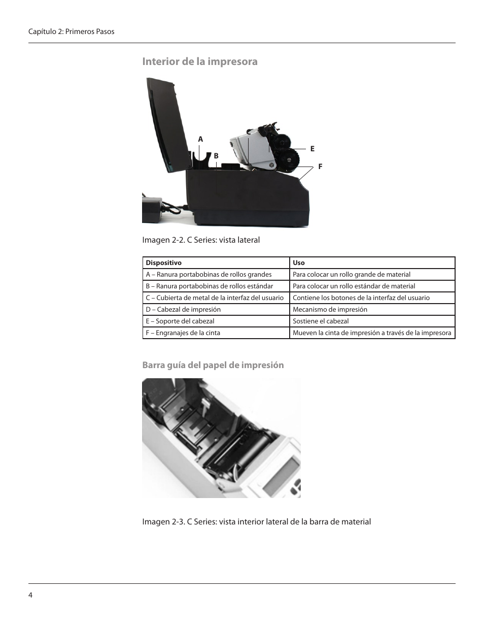 Interior de la impresora | CognitiveTPG CRx User Manual | Page 8 / 92