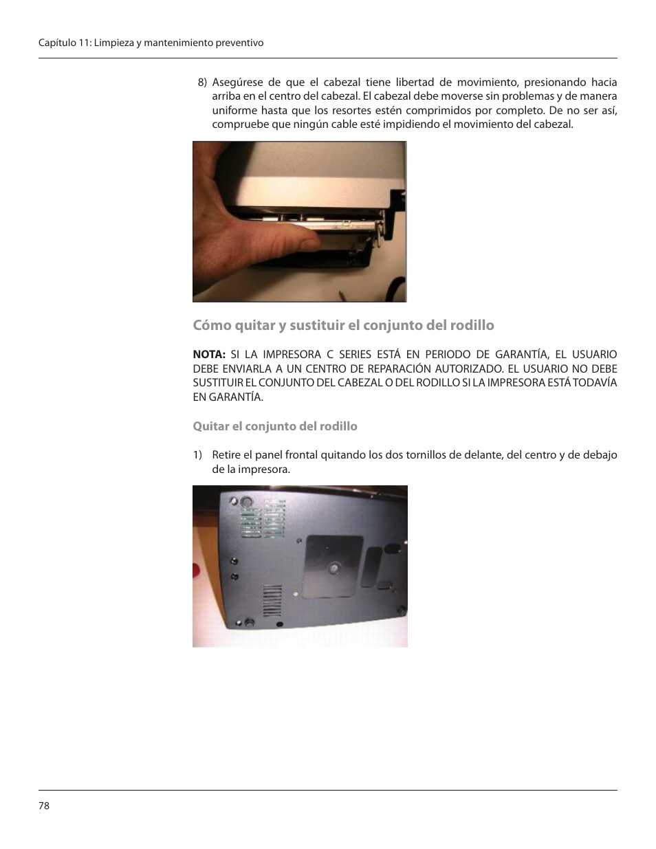 Cómo quitar y sustituir el conjunto del rodillo | CognitiveTPG CRx User Manual | Page 82 / 92