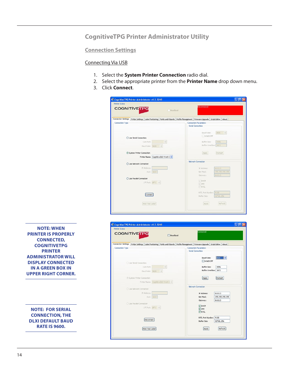 Cognitivetpg printer administrator utility | CognitiveTPG DLXi User Manual | Page 14 / 27