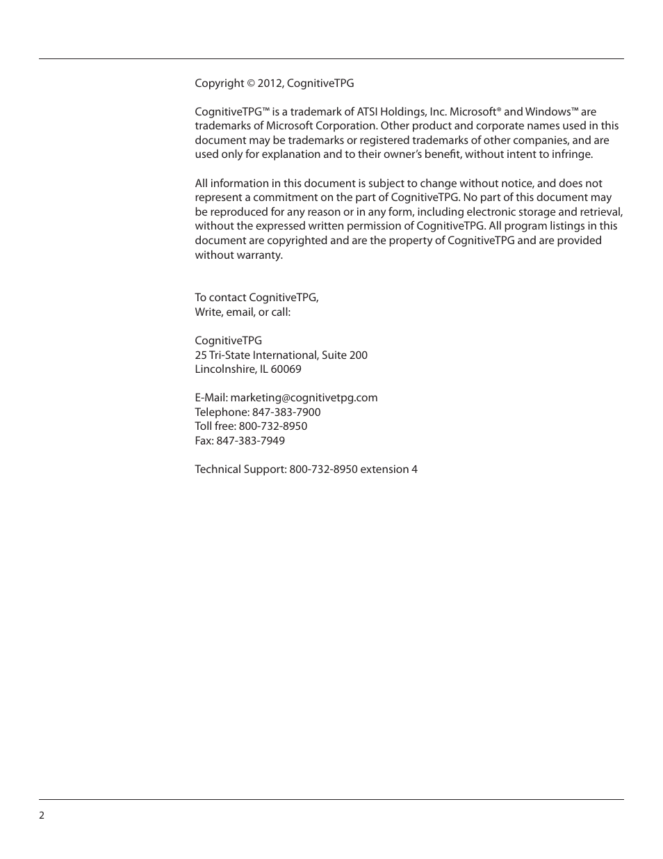 CognitiveTPG DLXi User Manual | Page 2 / 27