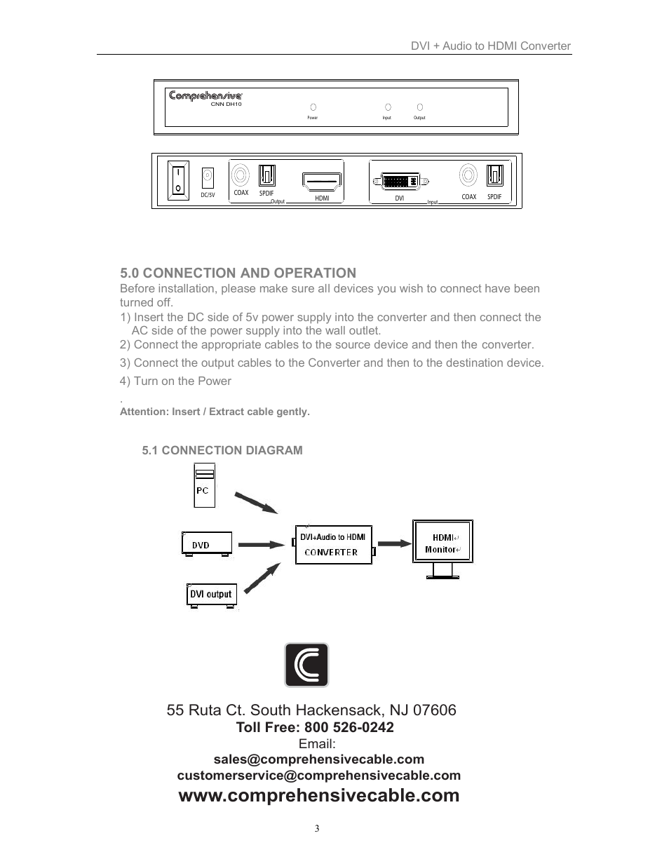 0 connection and operation | Comprehensive CCN-DH101 User Manual | Page 4 / 4