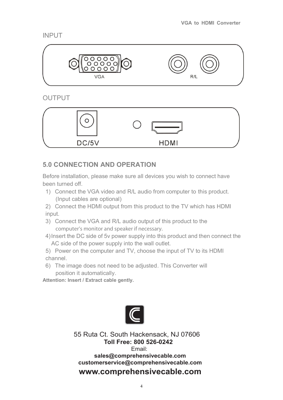 Comprehensive CCN-VH101 User Manual | Page 4 / 4