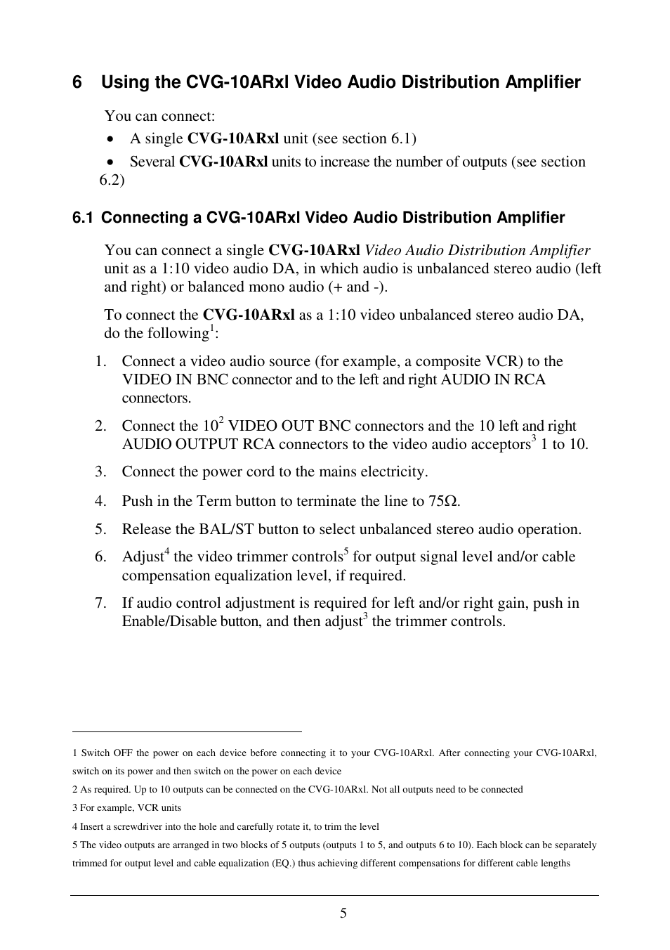 Comprehensive CVG-10ARxl User Manual | Page 7 / 10