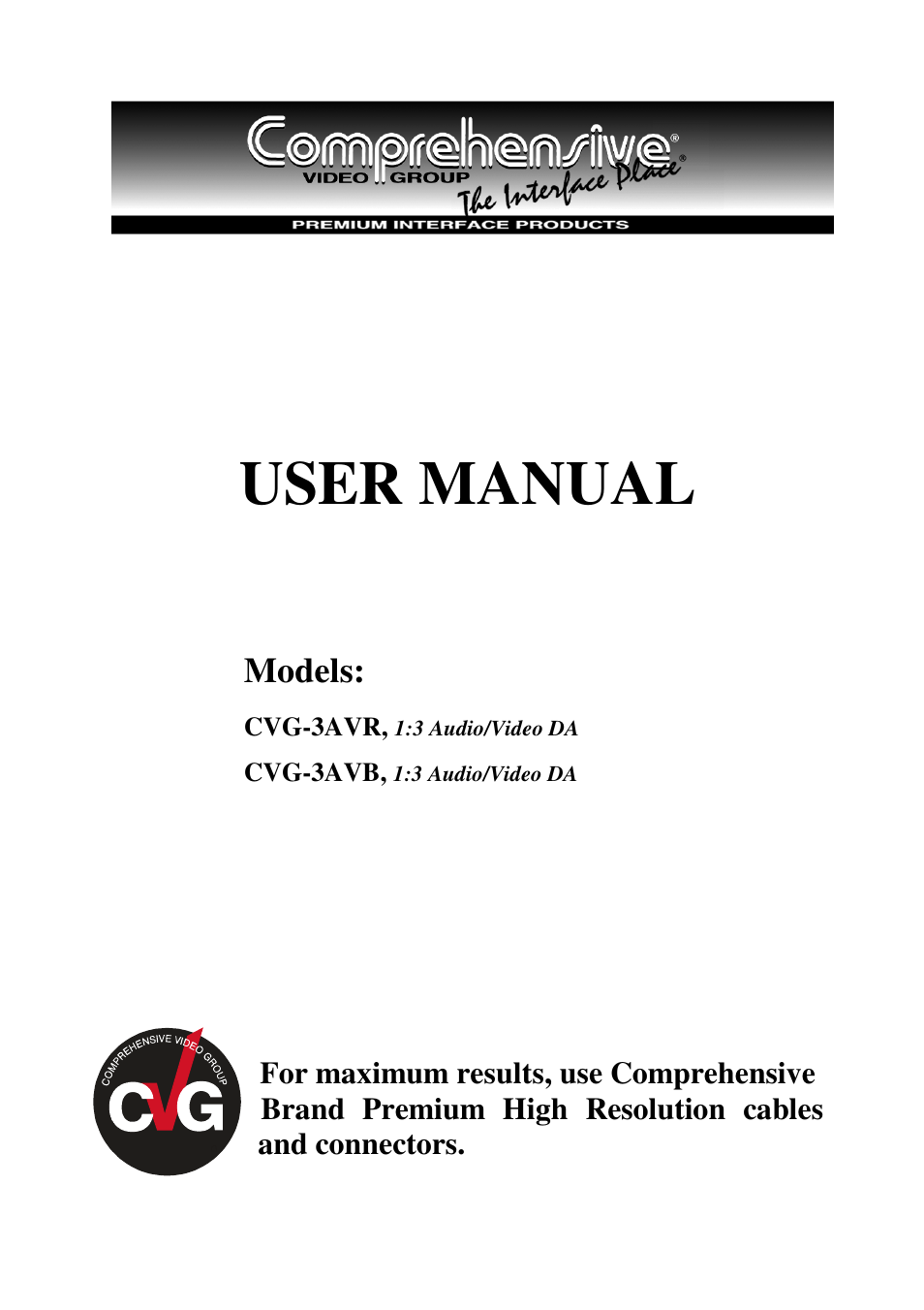 Comprehensive CVG-3AVB User Manual | 10 pages