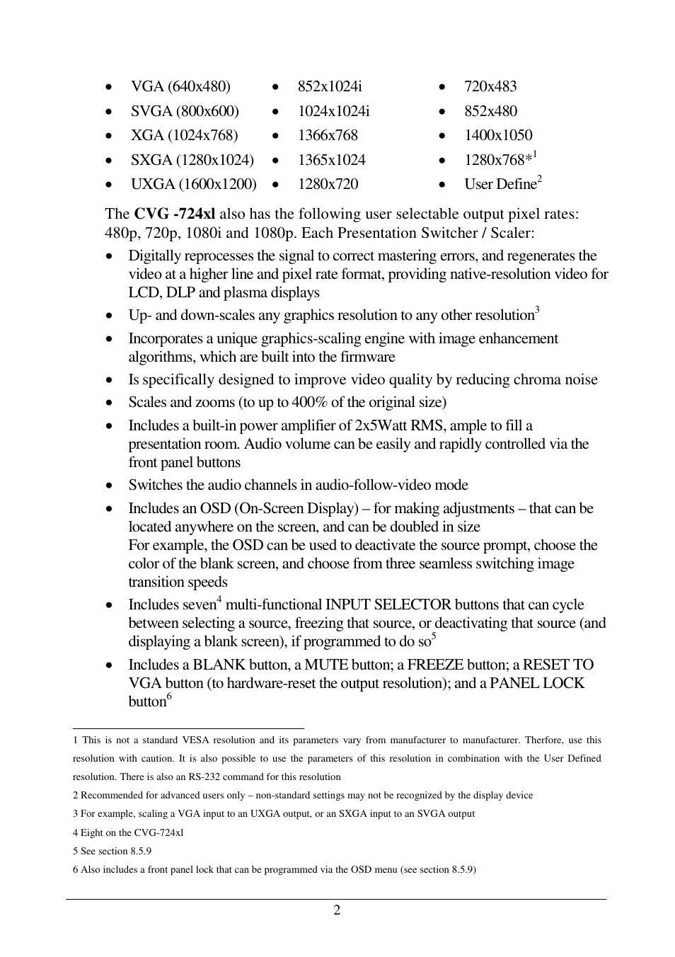 Comprehensive CVG-724xl User Manual | Page 6 / 55