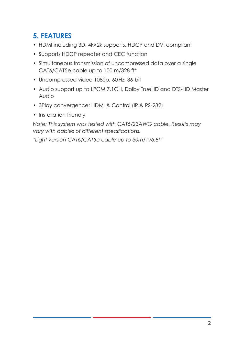Features | Comprehensive CE-HD330RS User Manual | Page 6 / 12