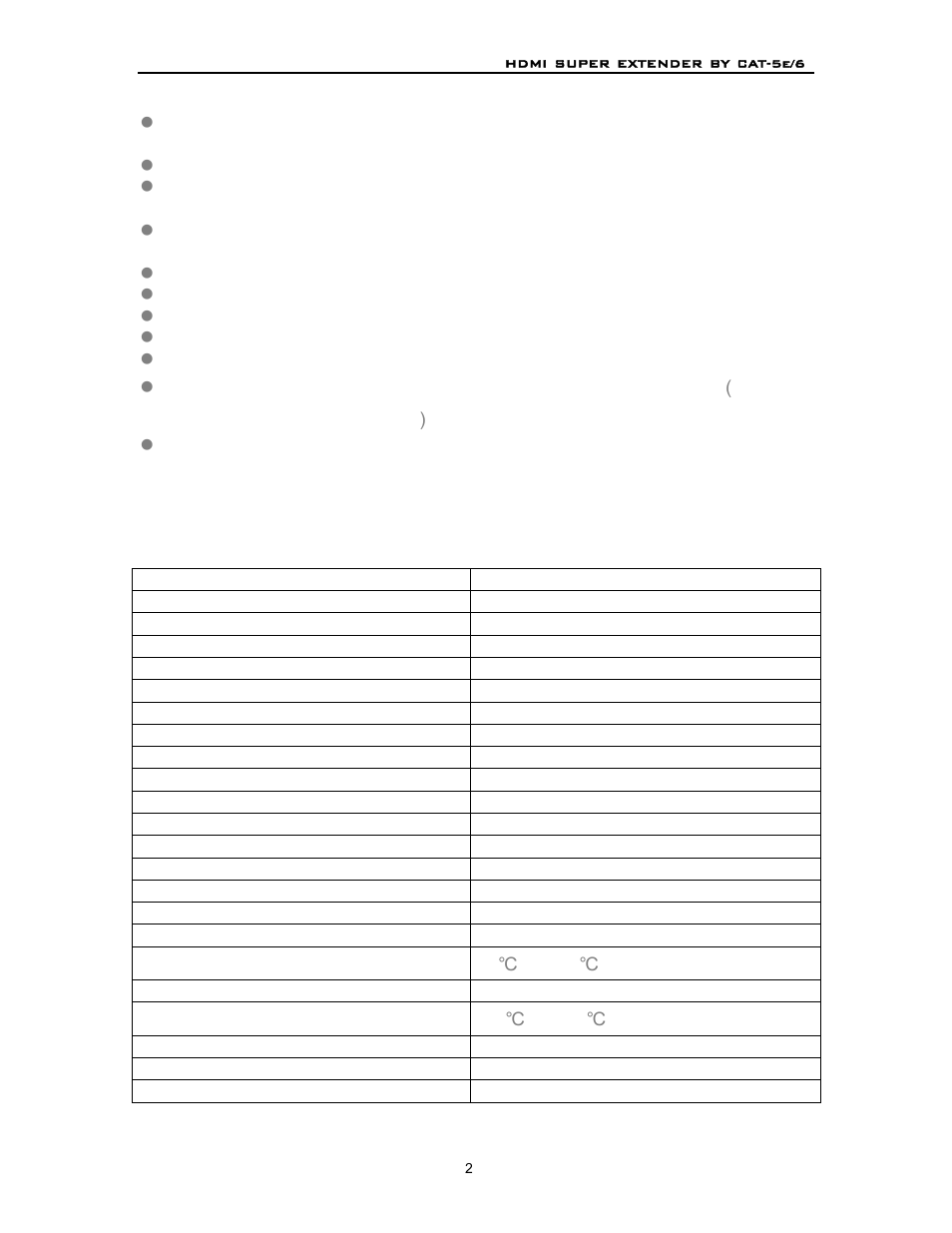 0 specifications | Comprehensive CHE-2 User Manual | Page 3 / 6