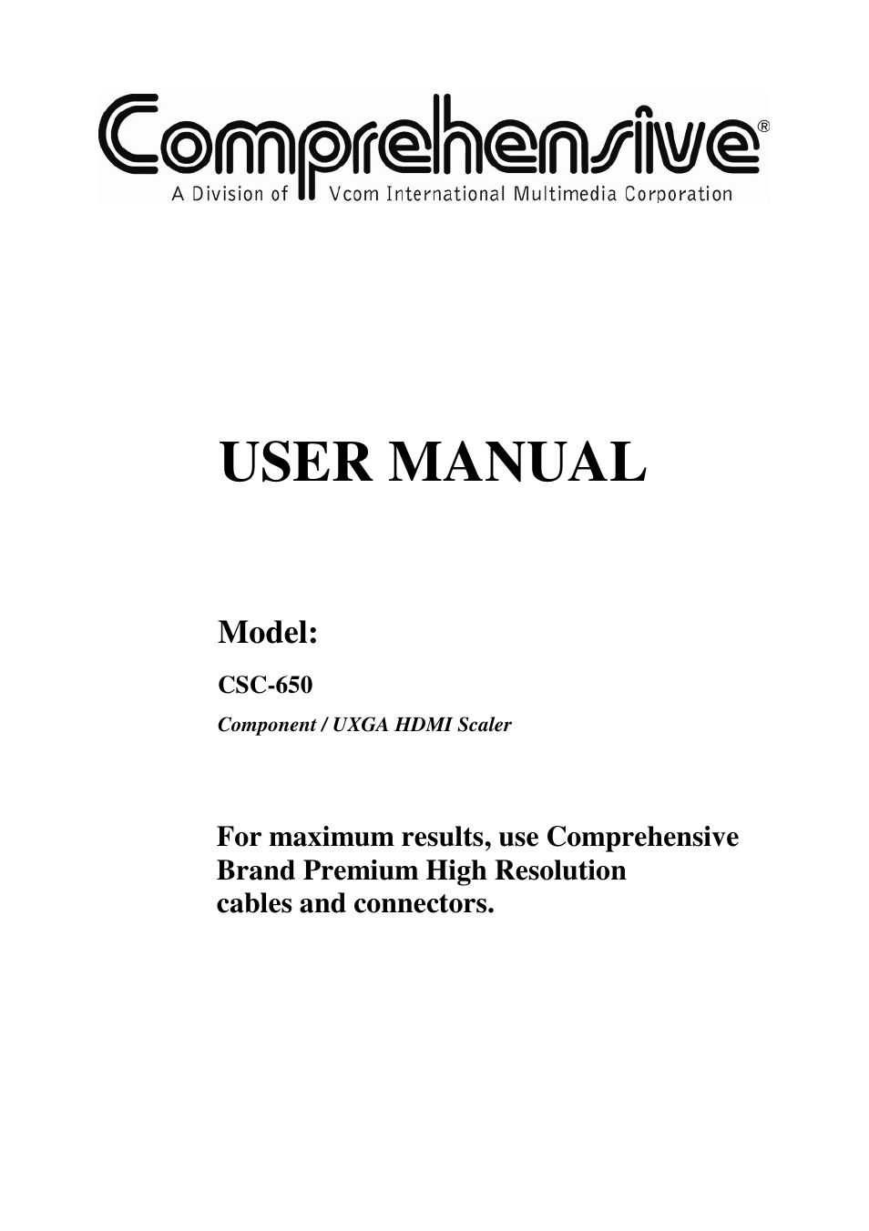 Comprehensive CSC-650 User Manual | 13 pages