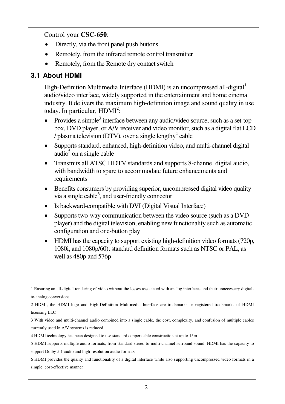 Comprehensive CSC-650 User Manual | Page 4 / 13