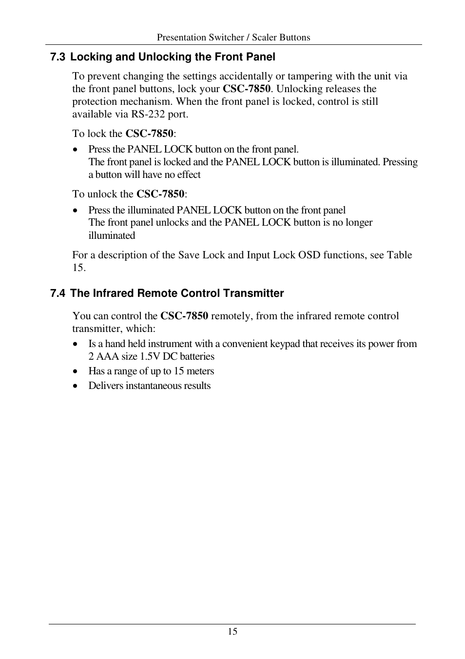 Comprehensive CSC-7850 User Manual | Page 18 / 46