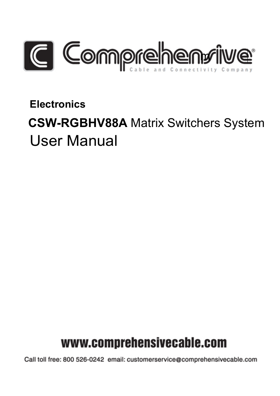 Comprehensive CSW-RGBHV88A User Manual | 20 pages