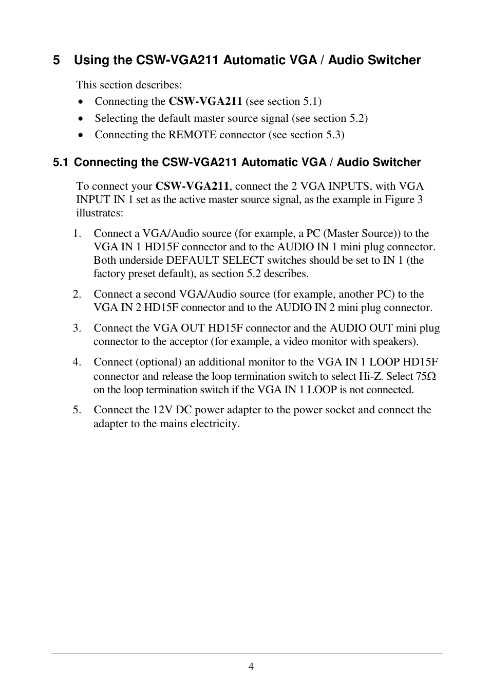 Comprehensive CSW-VGA211 User Manual | Page 6 / 11