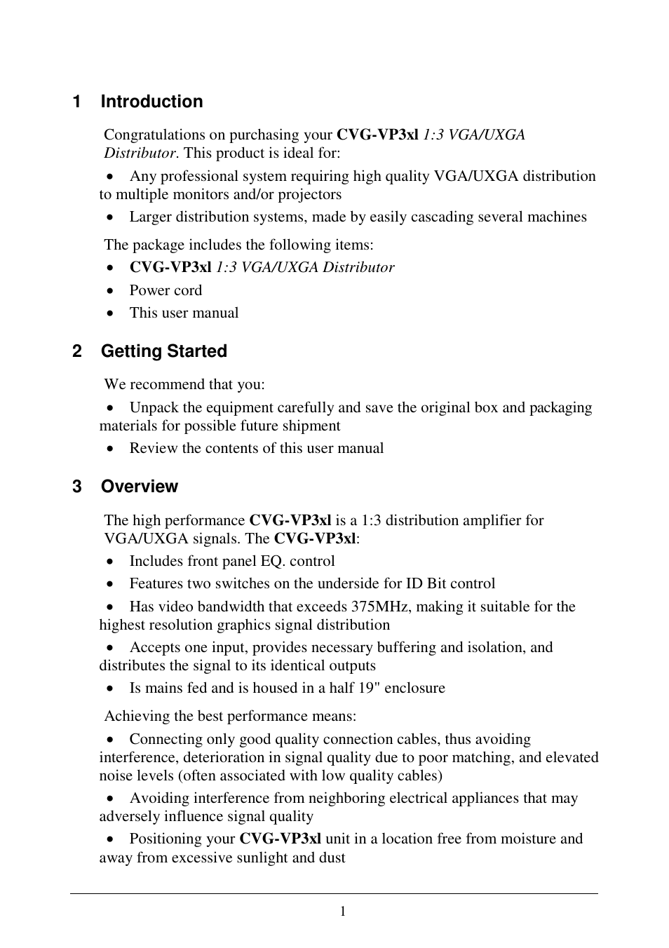 Comprehensive CVG-VP3xl User Manual | Page 3 / 7