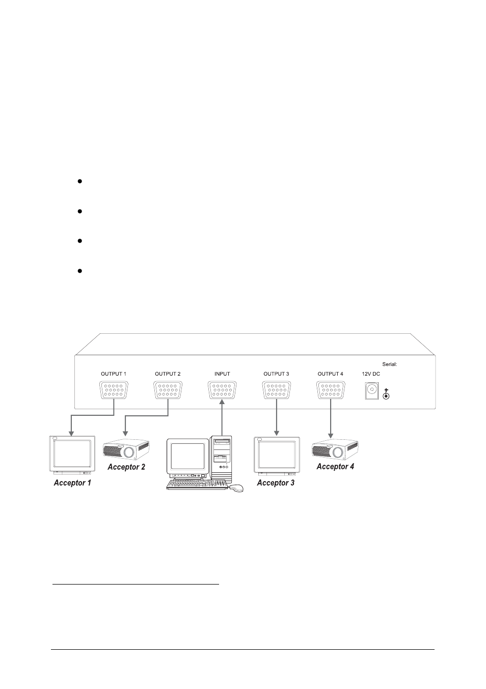 5 connecting your cvg-vp4xl 1:4 vga distributor | Comprehensive CVG-VP4xl User Manual | Page 7 / 8