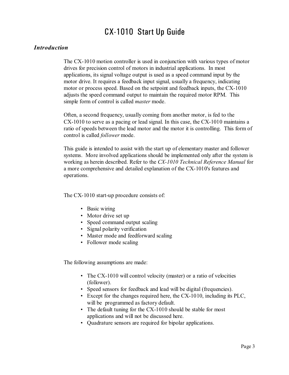 Cx-1010 start up guide | CONTREX CX-1010 User Manual | Page 3 / 11