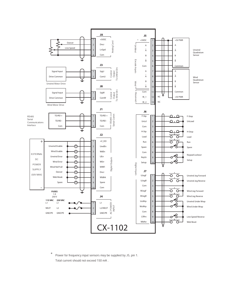 Cx-1102, Cx-1102 general wiring diagram | CONTREX CX-1102 User Manual | Page 7 / 24